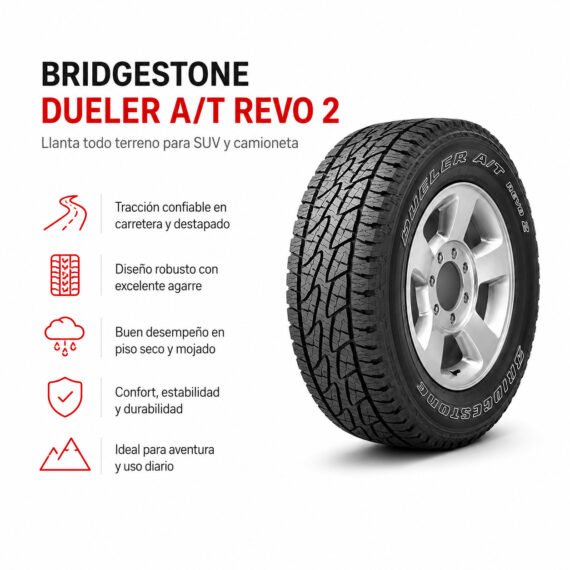LLANTA BRIDGESTONE 265/65 R17 DUELER AT REVO2 - foto 6